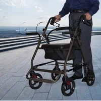 Disability Support Four-Legged Walker Cane Foldable Portable Enhanced Stability Walking Aid Disability Assistance 1