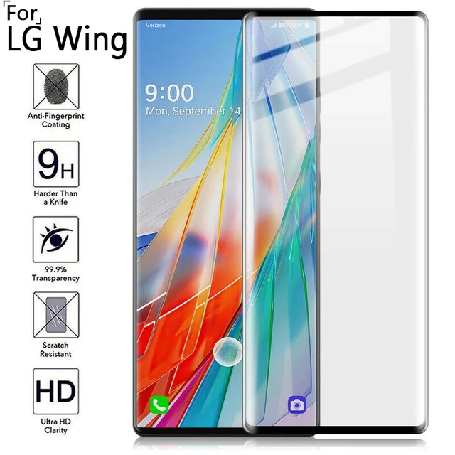Protector de pantalla de cobertura total para LG Wing, película protectora de  pantalla transparente HD de vidrio templado 9H, accesorios para LG Wing 5G  - AliExpress