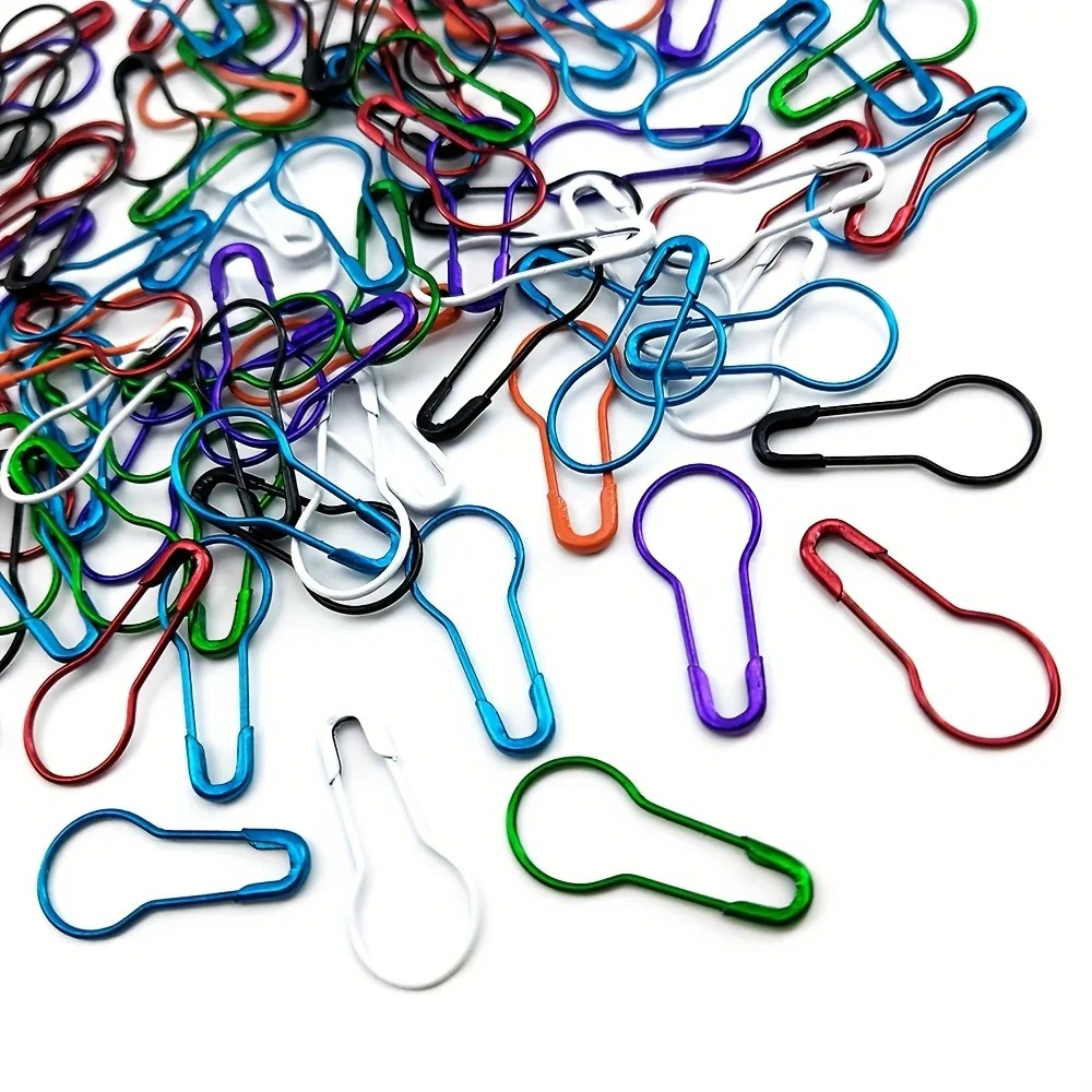 100pcs Mix Safety Pins Metal Gourd Pins Crochet Locking Knitting Cross Stitch Marker Tag Clips Hangtag DIY Sewing Tools Needle