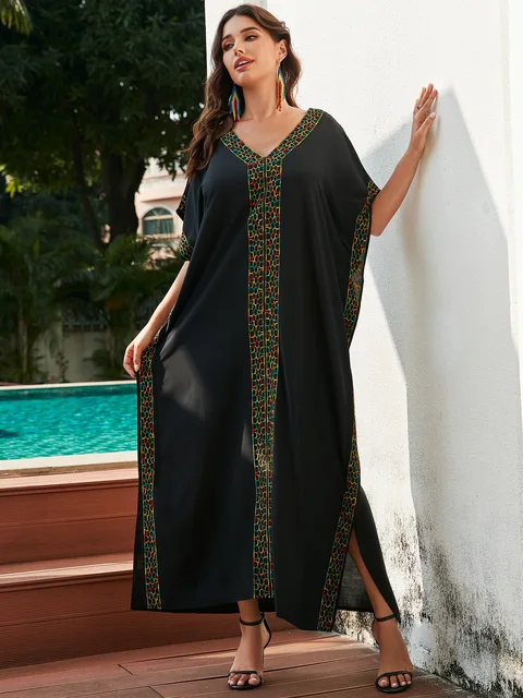 Abito Caftano Donna Mare Copricostume Donna Kaftano Lungo Per