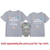 My 1st Birthday As a Daddy Family Matching Shirts Cotton Dad Mom Tshirts Baby Rompers Funny Daddy's Birthday Party Gifts Outfits 5