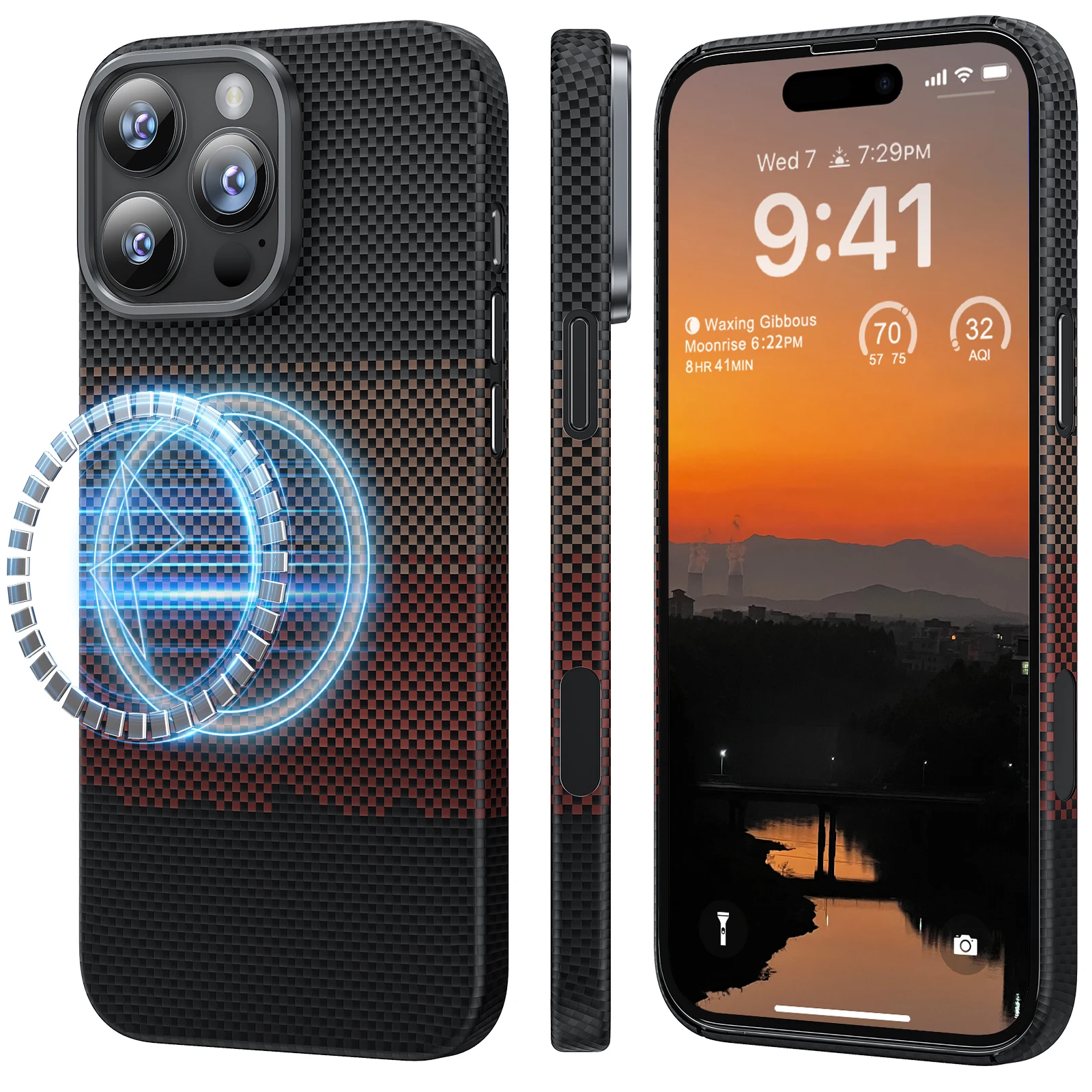 memumi Magnetic Aramid Fiber Case for iPhone 16 Pro