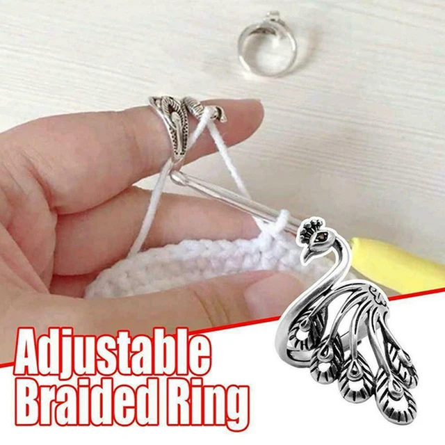 Adjustable Knitting Loop Crochet Loop Knitting Accessories Knitting Ring  Adjust Finger Wear Thimble Yarn Guides Knitted Ring - AliExpress