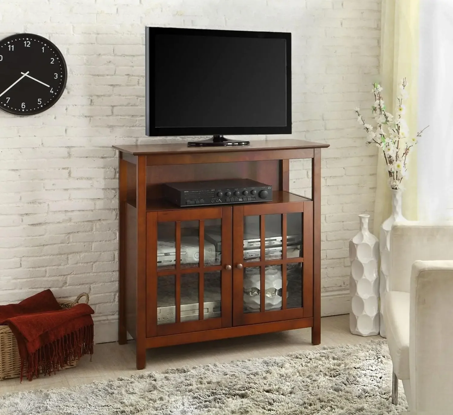 NEW-Big Sur Highboy TV Stand with Storage Cabinets Home_Furniture_and_Decor