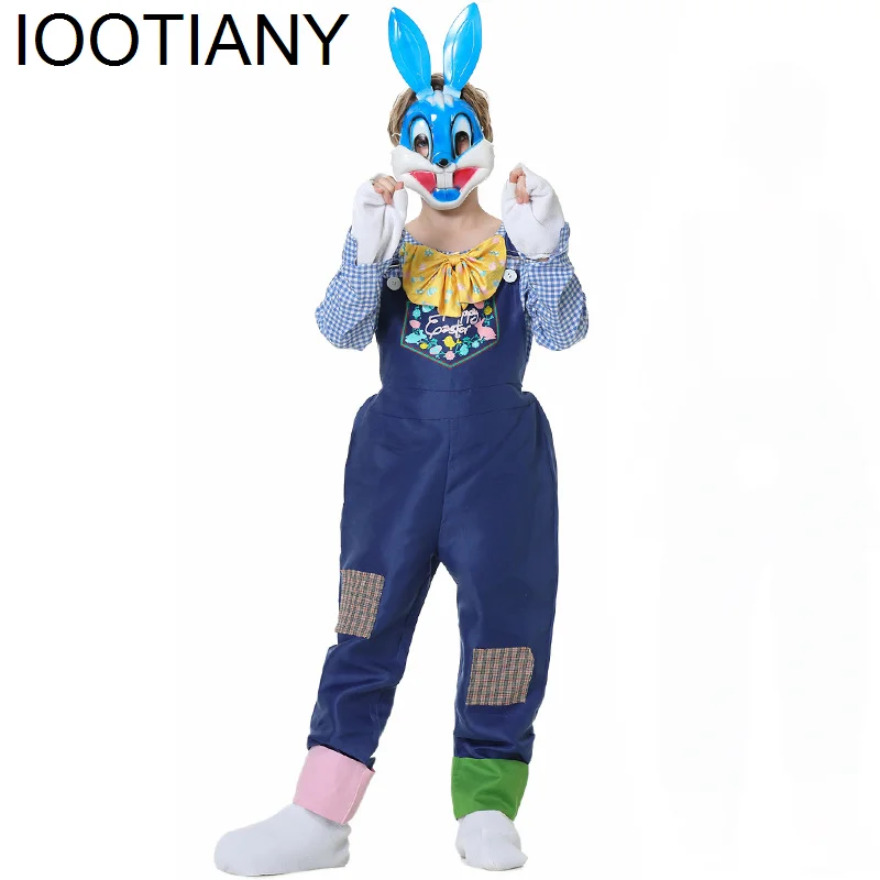 New Carnival Halloween Easter Bunny Costume Unisex Parent Child clothes Rabbit Mascot Outfit Cosplay Fancy Party Dress