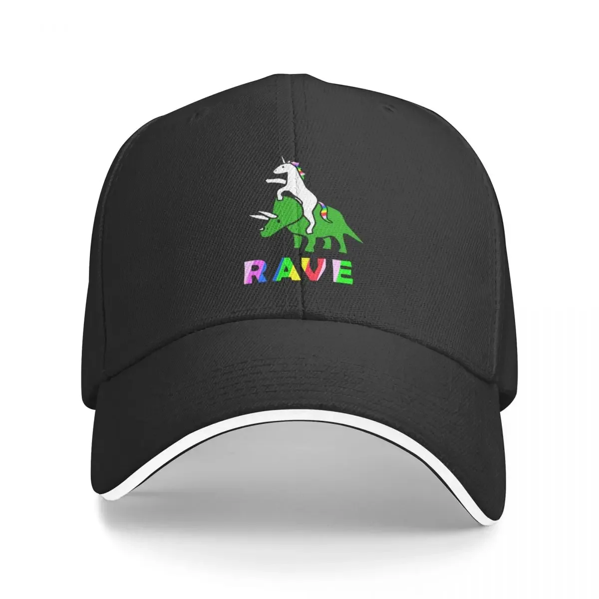 

To The Rave! (Unicorn Riding Triceratops) Baseball Cap Beach Outing Rugby Men's Women's