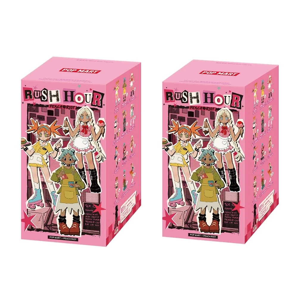 thumbnail image 1 of 2025 New Pop Mart Peach Riot Push Hour Series Blind Box Kawaii Hot Mystery Box Anime Figure Desk Decoration Collection Kid Gifts, 1 of 5