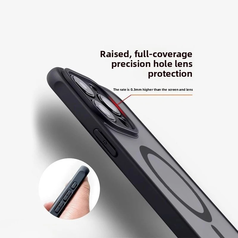 Magnetic Frosted Silicone Case - Anti-Fingerprint Shockproof Bumper with Acrylic Cover