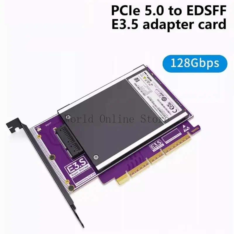 PCIe 5.0E3.S를 갖춘 NVMe SSD 어댑터 카드는 128Gbps 속도 및 하위 호환성 87HC를 지원합니다.