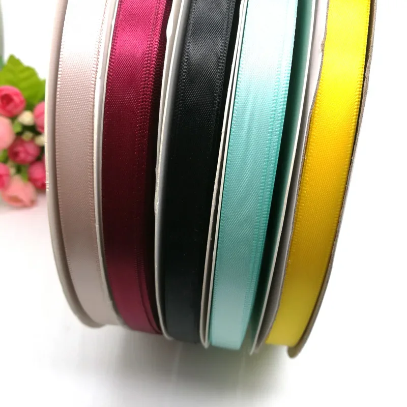 Satin Ribbon 100Yards 6/9/13/16/25/38/50mm Double Sided 100% Polyester Solid Satin Ribbon 42 Colors