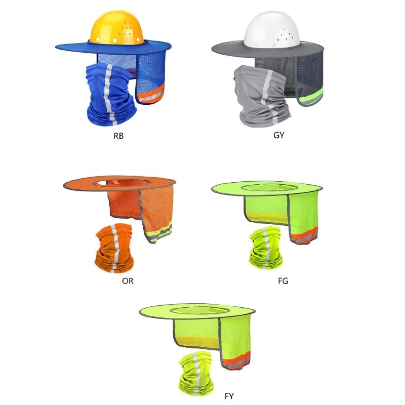 

Reflective Stripe Decor Work Hat&Neck Bib Gardener Adult Adjustable Cap for Summer Outdoor Cycling Hiking Hat for Men DropShip