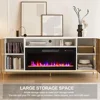 TV Stand with Electric Fireplace Entertainment Center Storage Cabinet Console TVs up to 75" Eco-Friendly Materials Versatile 4