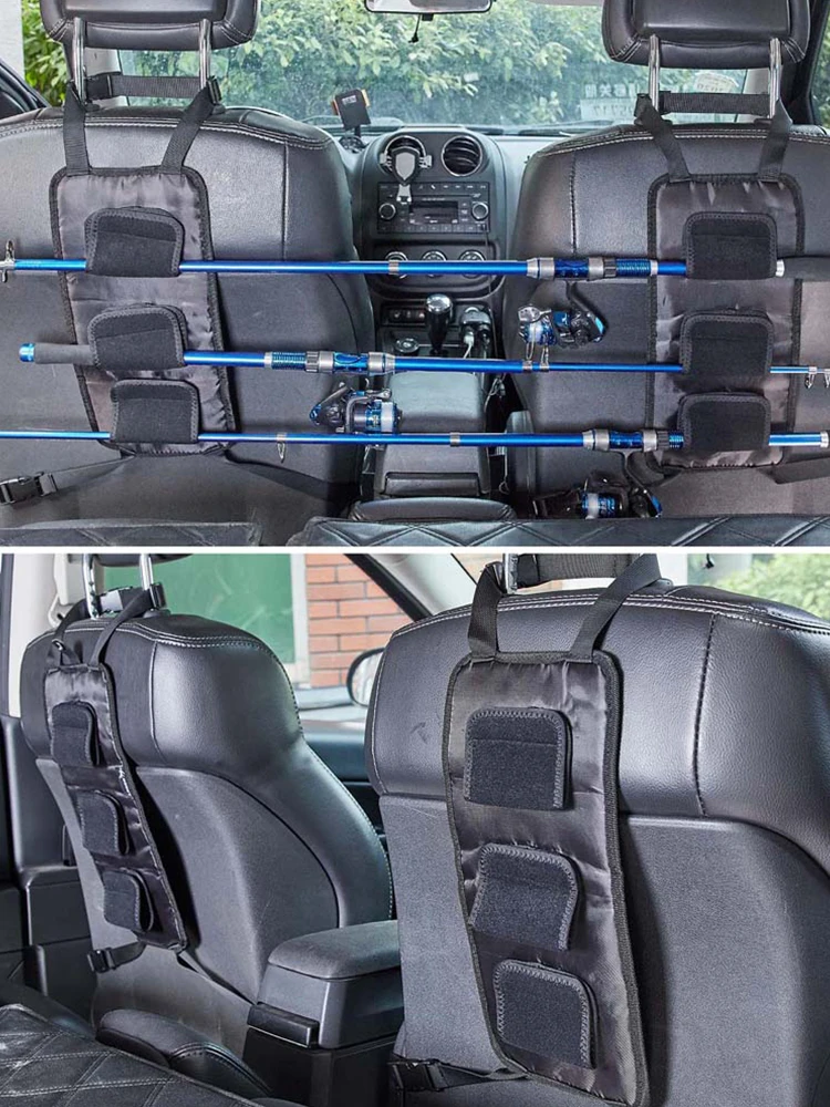 2pcs Car Vehicle Backseat Fishing Rod Carrier Tie Strap Tackle Storage Accessory Automobiles Fishing Rod Holders