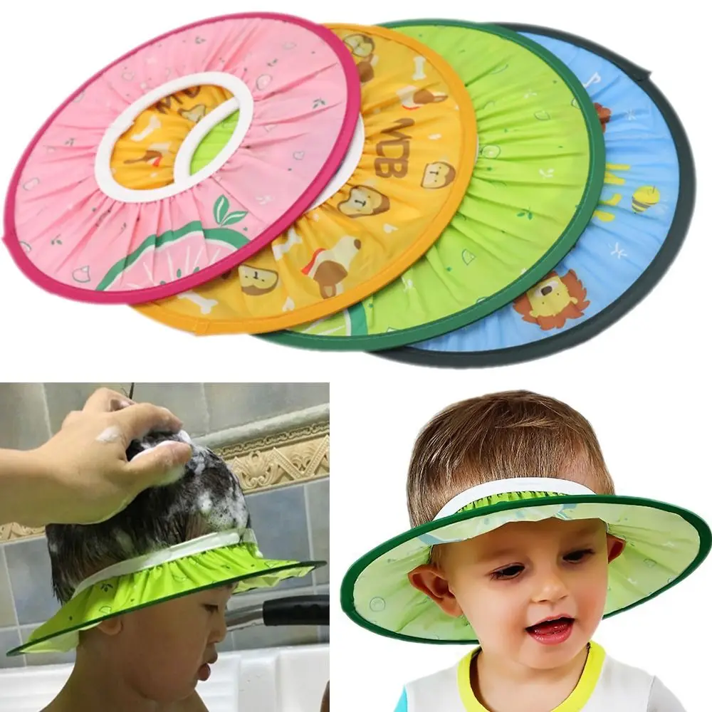 

Kids Boys Girls Ear Shield Shower Protect Baby Shampoo Cap Wash Hair Shield Bath Visor Bathing Hats