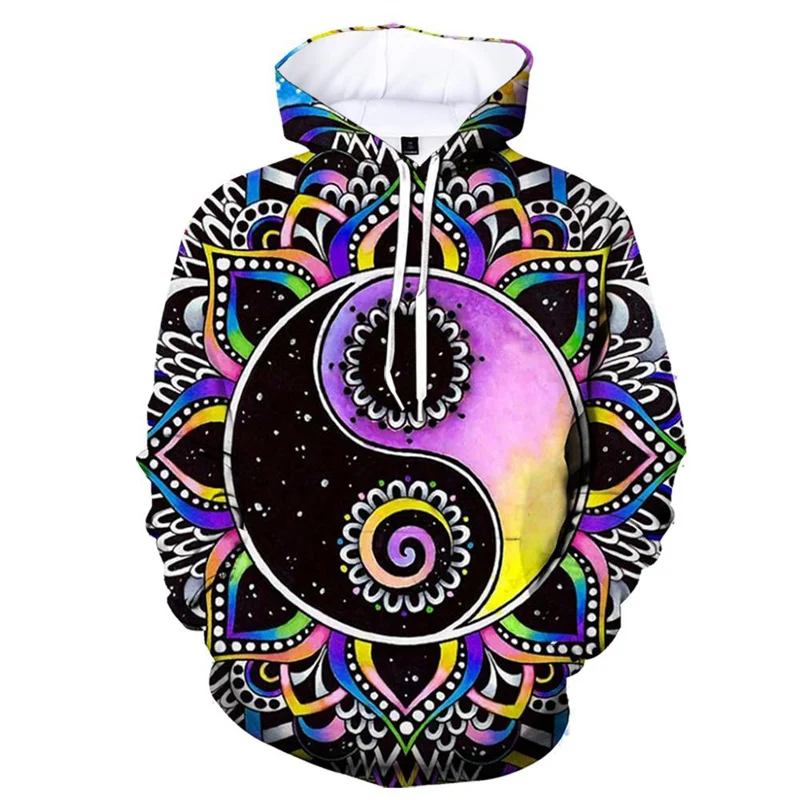 thumbnail image 1 of Sudadera con capucha étnica con estampado 3D de ocho trigramas de Tai Chi para hombre, sudadera con patrón retro, sudadera informal de otoño, jersey de calle de manga larga, 1 of 4