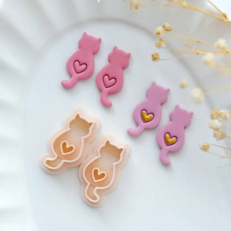 Polymer Clay Cutter Cat Polymer Clay Cutters Valentines Day Style Cutters Animal Shape Polymer Clay Earring Cutter Jewelry Making Tools