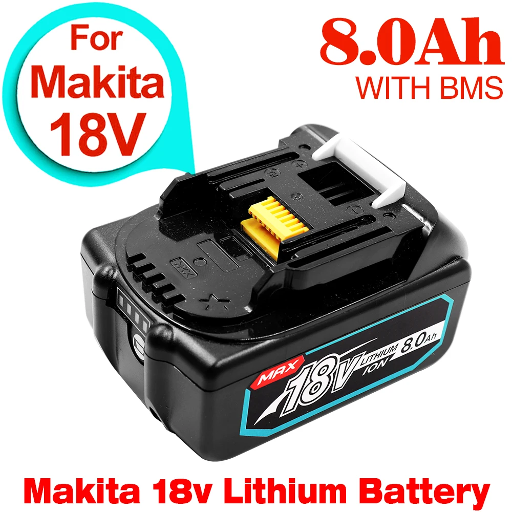 Makita 18V 6.0 8.0Ah Rechargeable Battery For Makita Power Tools with LED Li-ion Replacement LXT BL1860 1850 volt 6000mAh