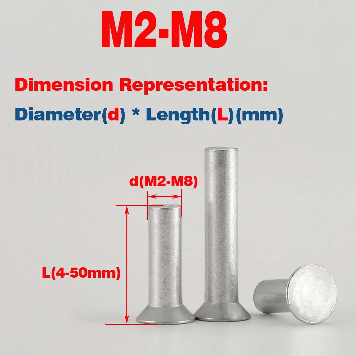 

Алюминиевая заклепка с потайной головкой/Плоская головка с заклепкой M2M3M5M6M8