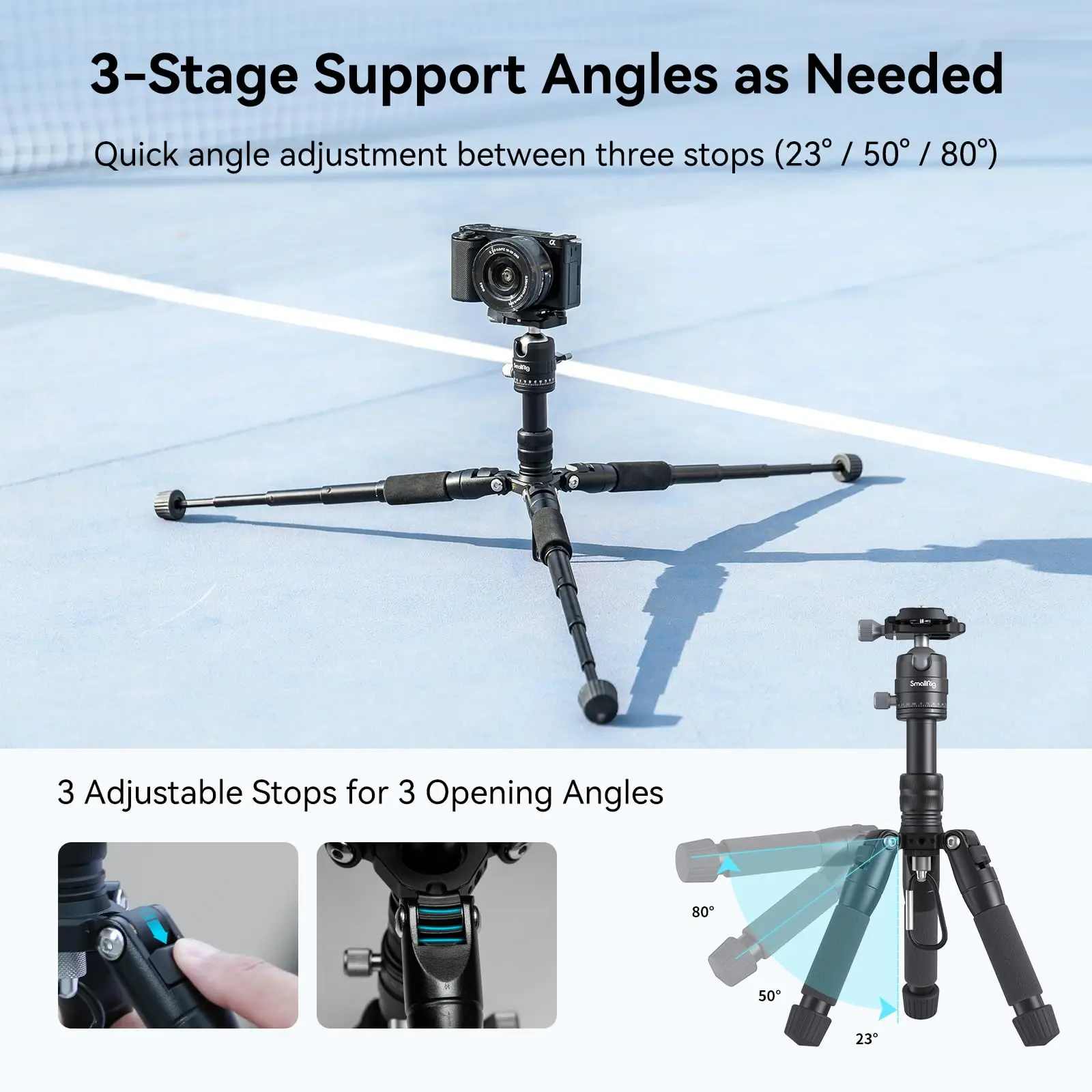 SmallRig DSLR ī޶  ķڴ ˷̴ ̴ ﰢ VT-20, 360   , ִ 13lb, 6kg -4289