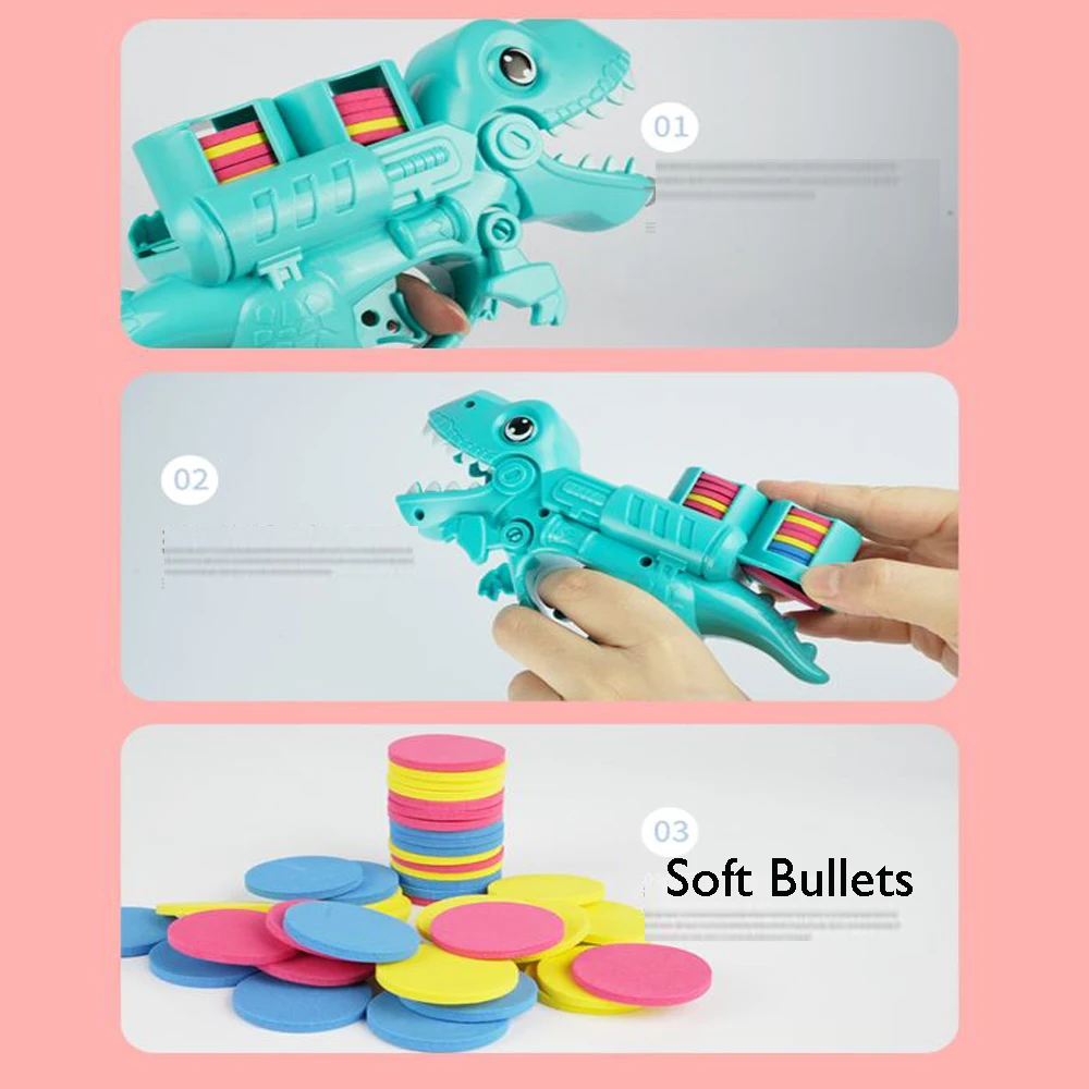 miYou Toy pistols Dinosaur Gun Toy with Soft Bullet Flying Saucer Shooter Set Shooting Outdoor Game Toys for Kids Boy Girl 3