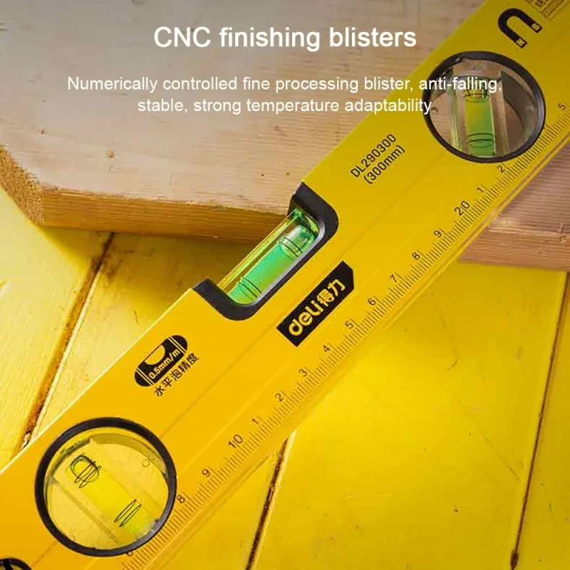 Deli High Precision Spirit Level Magnetic High Bearing Ruler Lever Bubbles Rustproof Horizontal Ruler Balance