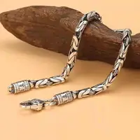 Bracelet en bambou en argent Sterling 925, approvisionnement Direct d'usine, mode style rétro pour hommes et femmes, personnalité punk, bijoux en bambou, cadeau 6