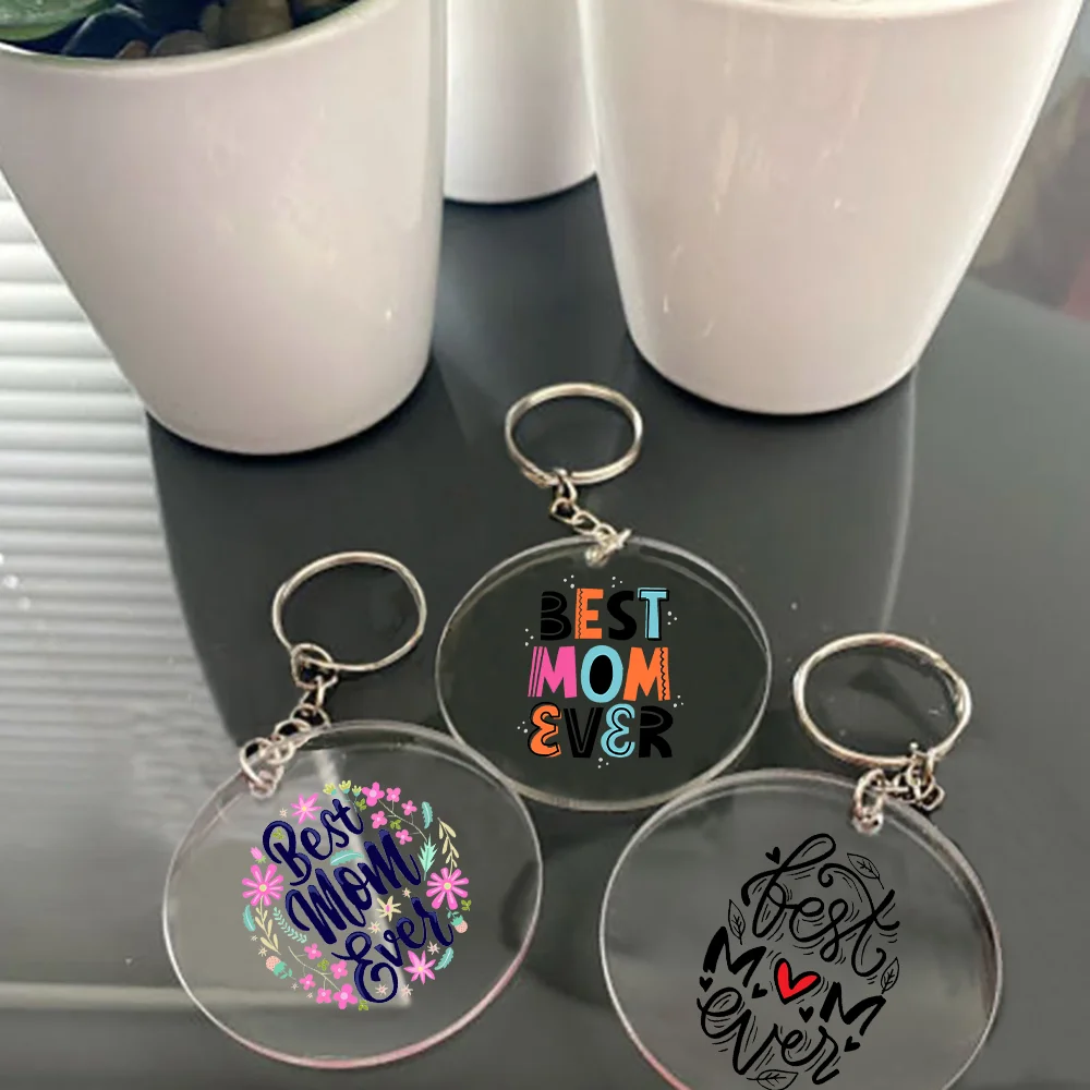 

Best Mom Ever Mother's Day Acrylic Key Chain Mother’day Gift Chains Acrylic Ornaments Original and Practical Key Chain