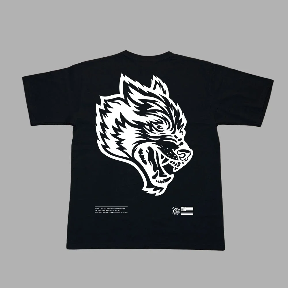 

Спортивная уличная Мужская футболка DARC, повседневные Большие футболки в стиле хип-хоп, унисекс, мужские и женские футболки с принтом больших волков, повседневная женская футболка