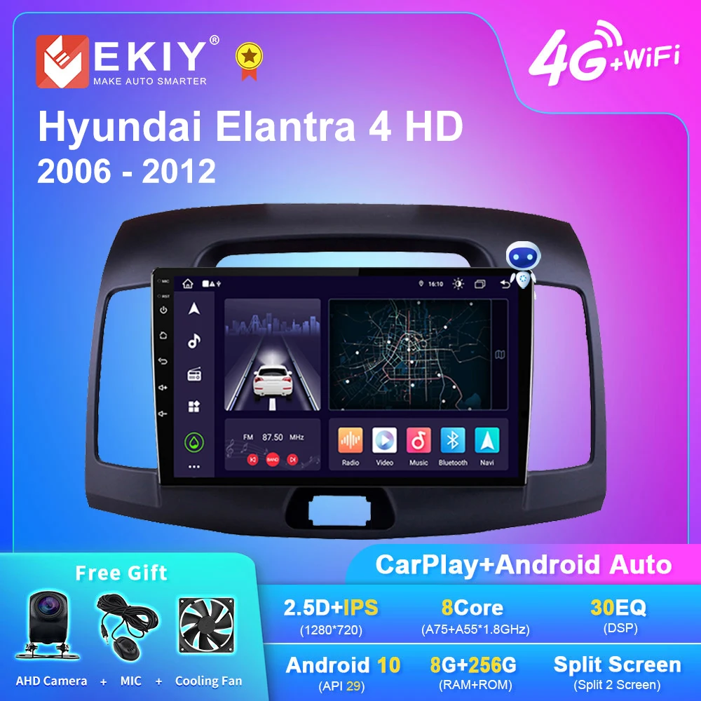 

EKIY X7 DSP Android 10 Car Radio For Hyundai Elantra 4 HD 2006-2012 AI Voice Multimedia Video Player Auto Carplay Navigation DVD