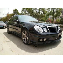  Fiberglass Front Bumper Rear Bumper Side Skirts LED Lights Wald Body Kit for Mercedes Benz E-Class W211 E63 AMG 