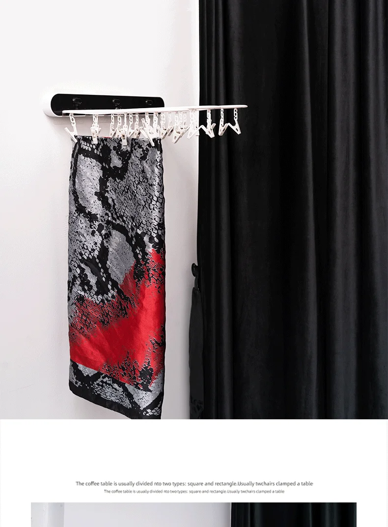 Description Picture 6 of itemFolding Clothes Hanger Without Punching 24 Clips Windproof Socks Rack Underwear Rack Balcony Bathroom Multi Clip Socks Rack