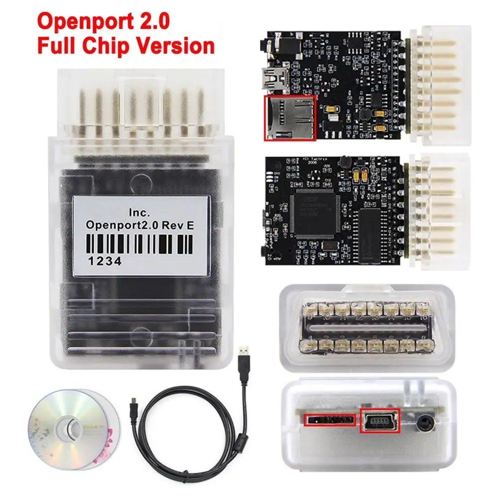 

OBD 2 Openport 2.0 New Car Diagnostic Tool Auto Tuning ECU FLASH with CD Full Chip Tuning Tool Tactrix Toyota JLR SDD