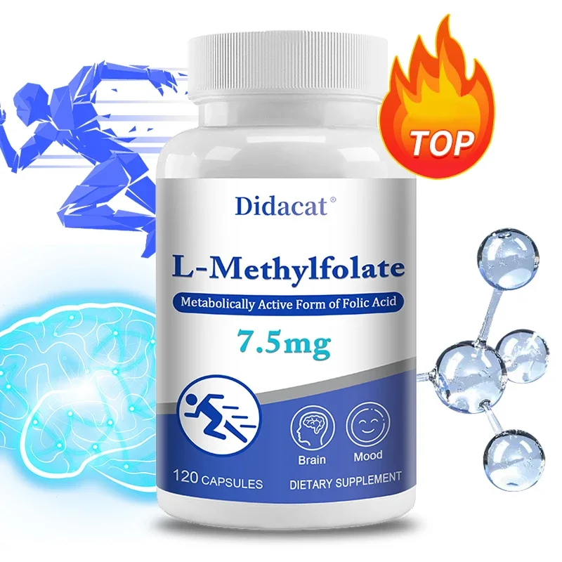 

L-Methyl Folate Supplements - Strength, Active - Supports Mood, Methylation, Cognition, and Improves Brain Function