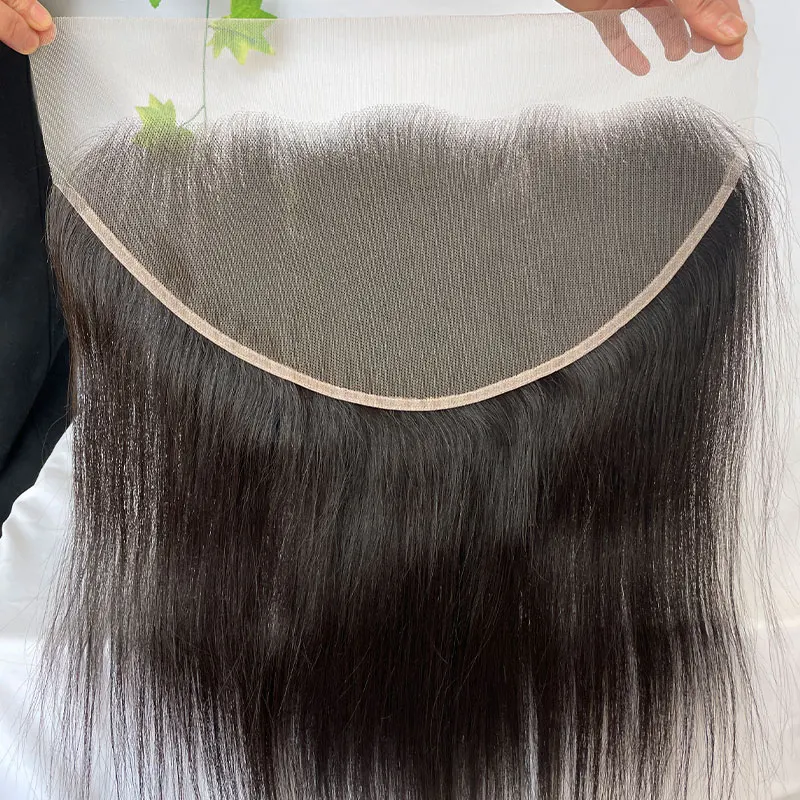 

13x6HD Transparent Lace Frontal 10A Brazilian Straight Frontal Closure Human Hair 100%Unprocessed Virgin Ear To Ear Lace Frontal