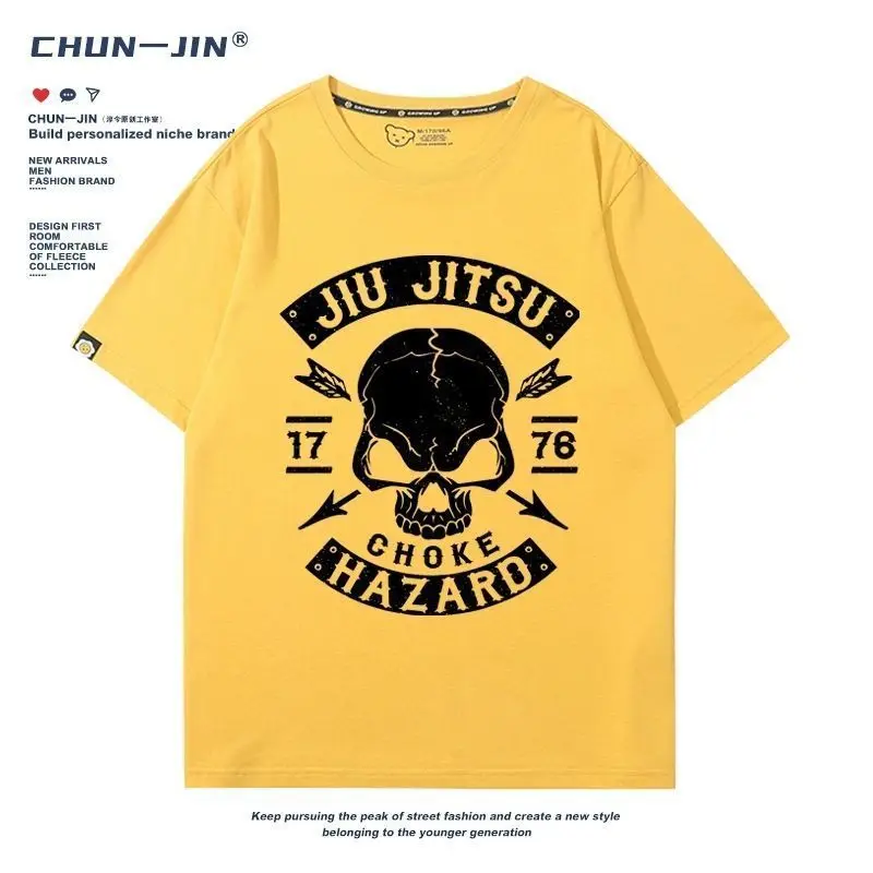 브라질 주짓수 BJJ T 셔츠 남성 여성 무술 코튼 티셔츠 전투 스포츠 주짓수 훈련 유니섹스 탑