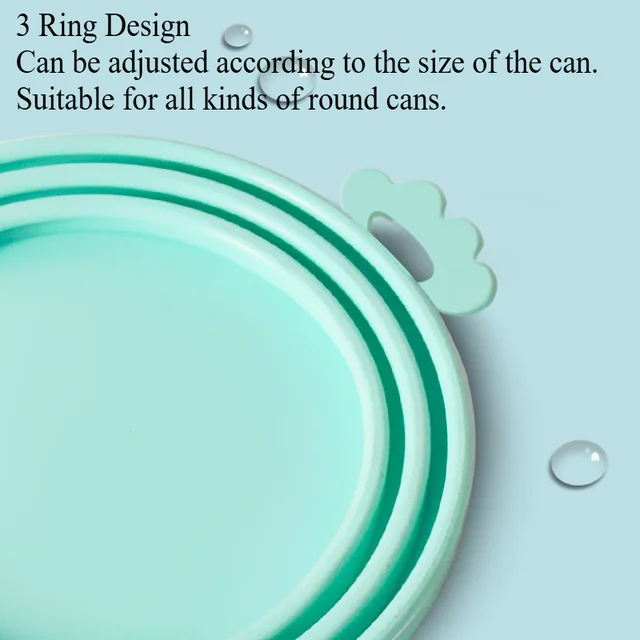 Pet Can Lid Fresh Silicone Cat and Dog Can Seal Lid Universal Adjustable Seal Lid + Spoon Food Storage Tool 3