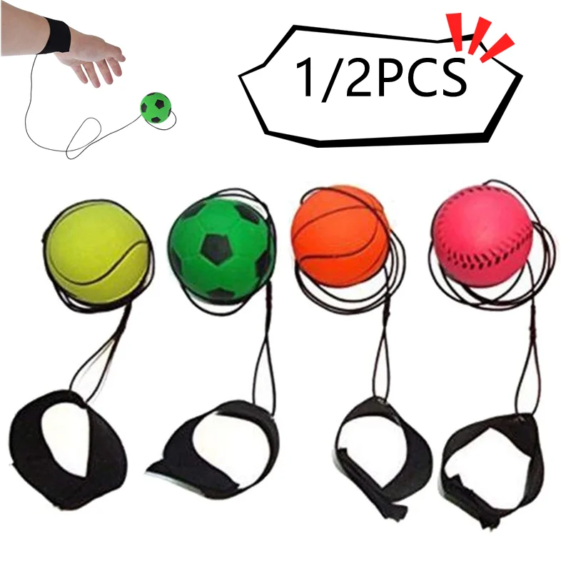 

1/2Pcs Return Sponge Rubber Hand Ball Game Exercises Bouncing Elastic Sport On Nylon String Children Kids Outdoor Toy Ball