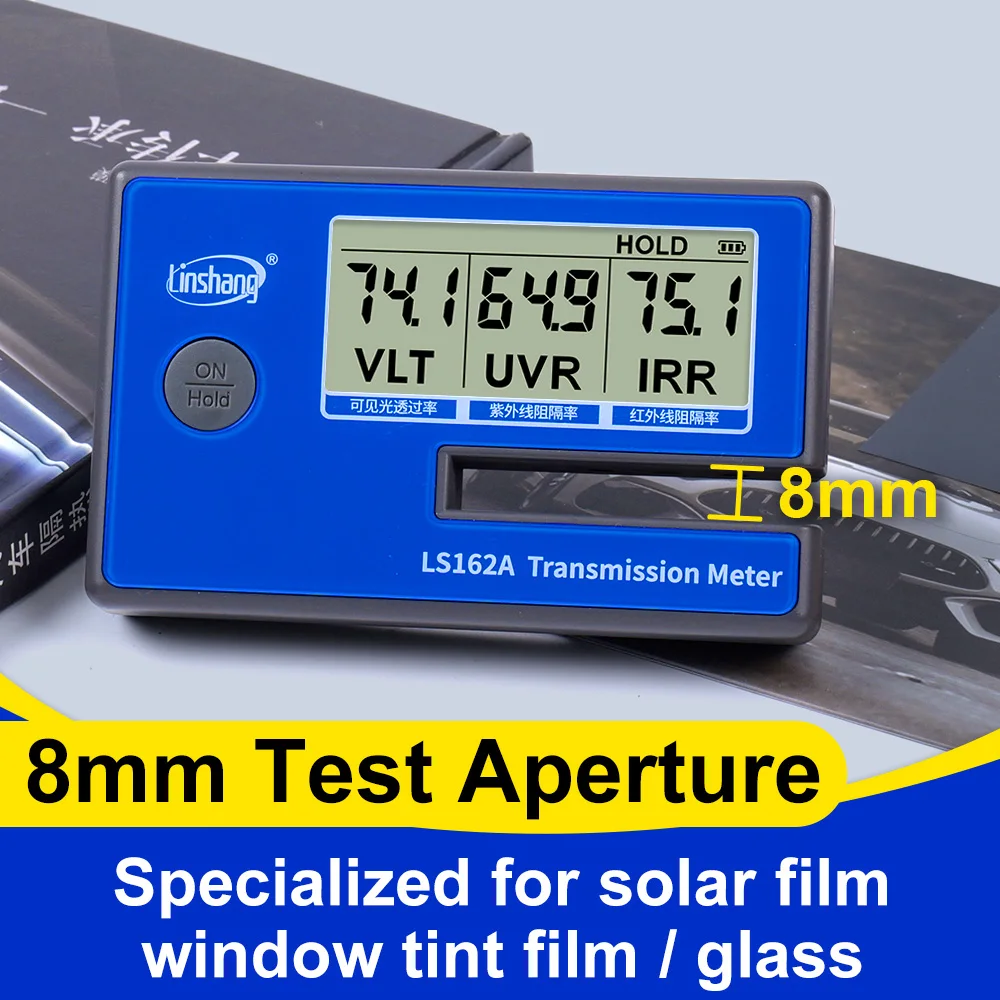 Tint Meter Solar Film Tester Window Transmission Meter IR UV VLT Measurement Window Film Tester LS162 LS162A for Car Tint