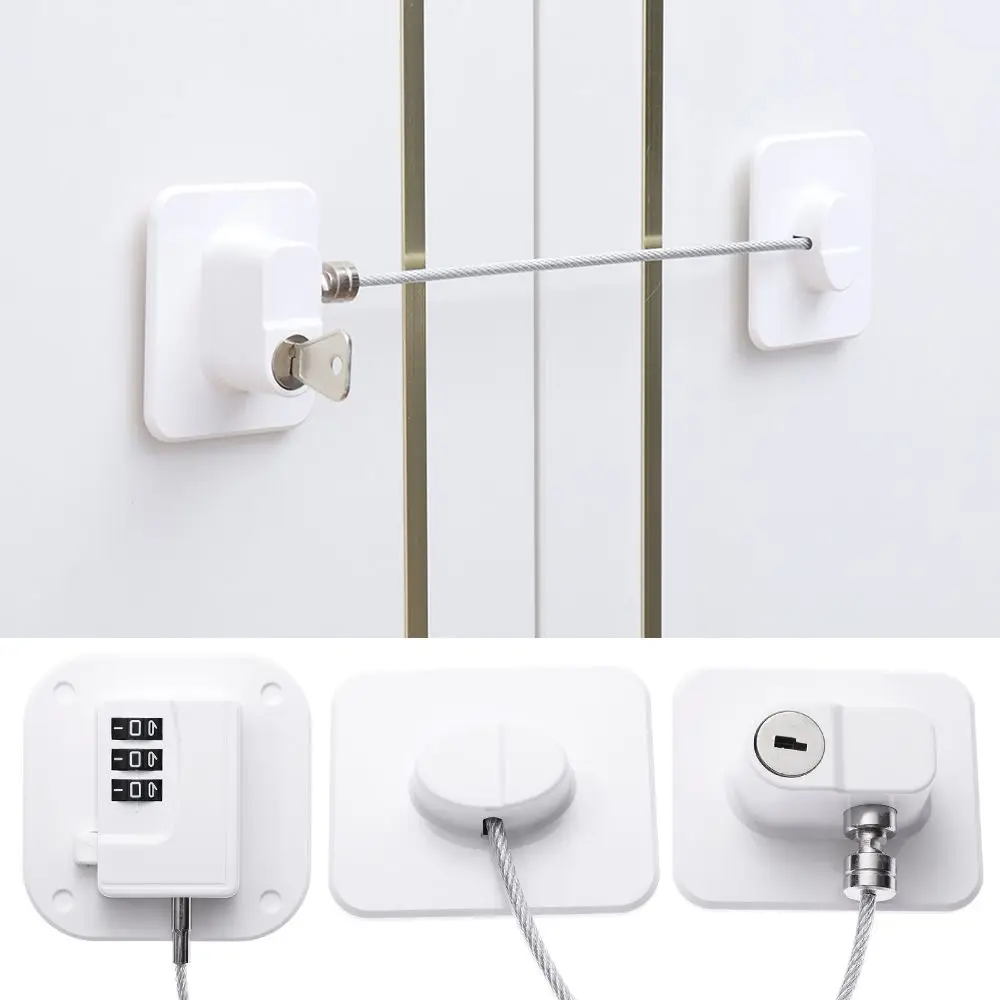 Cabinet Lock Child Lock Safety Lock Refrigerator Lock Refrigerator Door Lock 1PC Baby Safety Refrigerator Lock With Metal Keys or Coded Lock Infant Security Cabinet Window Locks Sliding Closet Door Locks