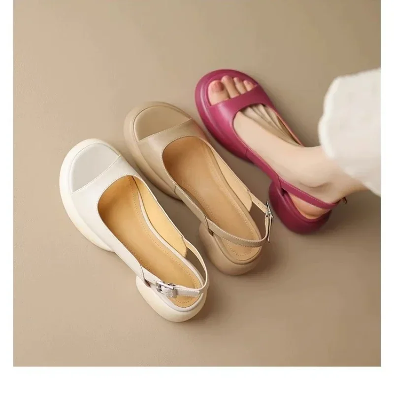 Women slingback sandals women flat shoes Women Sandals Summer Casual Round Toe Soft Slip On Slingback Anti Slippery