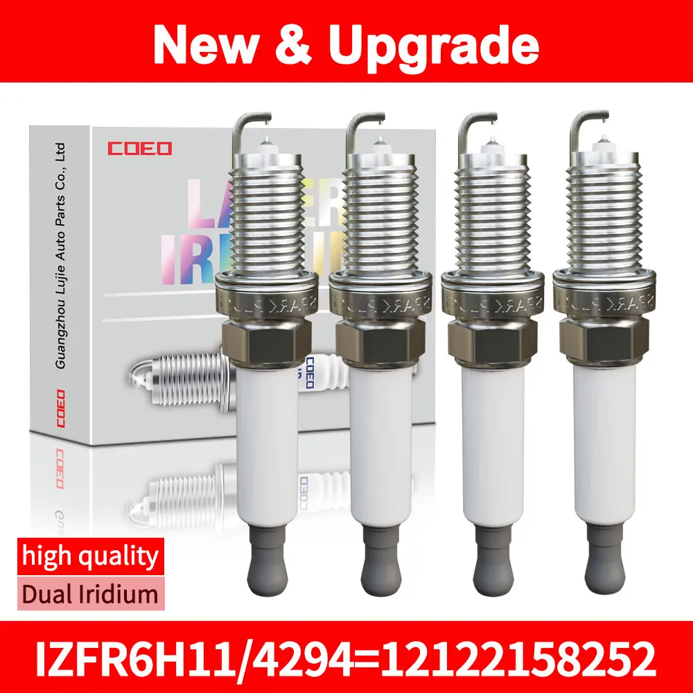 For NGK IZFR6H11 4294 12122158252 Dual Iridium Spark Plugs
