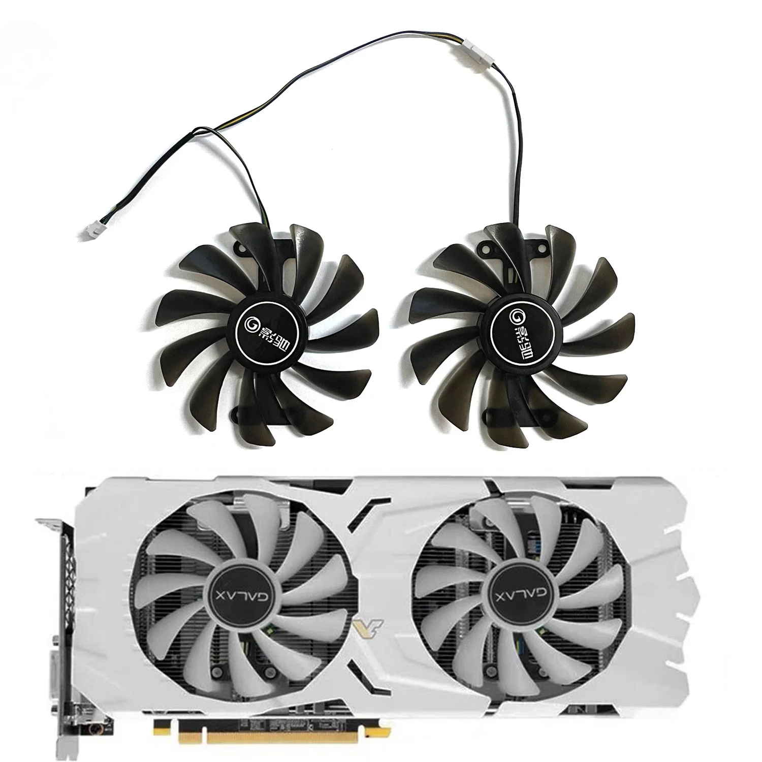 Ventilador de Refrigeração para Placa Gráfica Cinza Refrigerador para Galaxy Gtx 1070 1070ti Exoc Snpr Gm10012h12spa 95 mm 4pin Gtx1070 1080 Peças