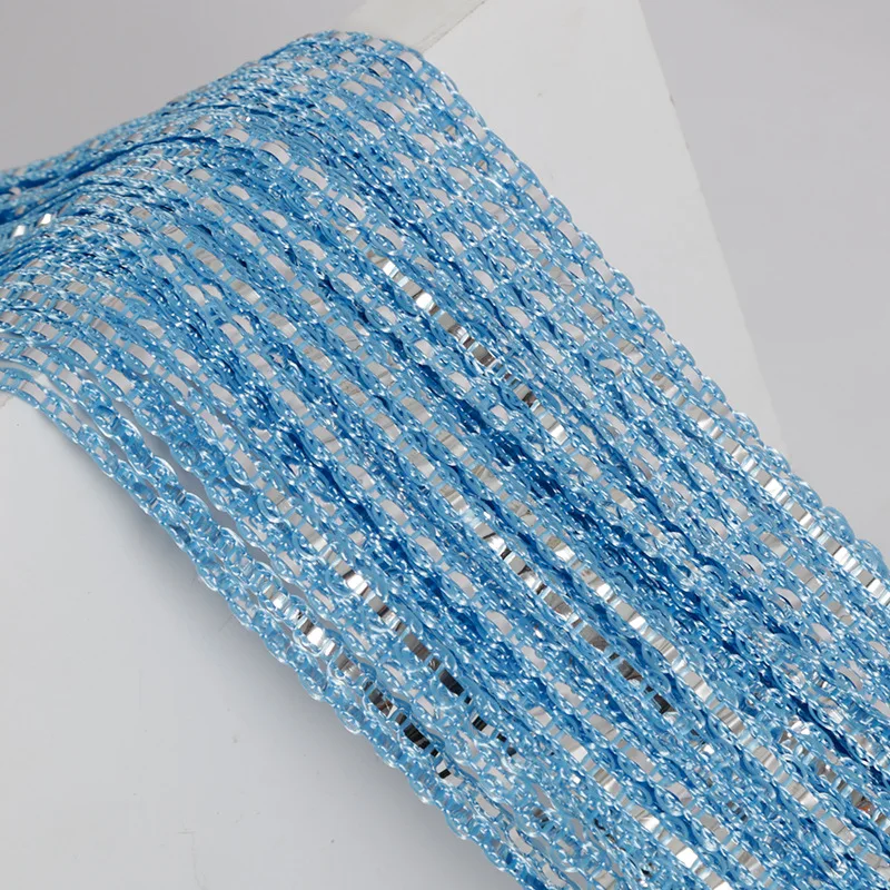 String Curtain Monochrome Thick Line 1 M * 2 M S Curtain Partition Curtain Silver Tassel String Silver Leather Door Line
