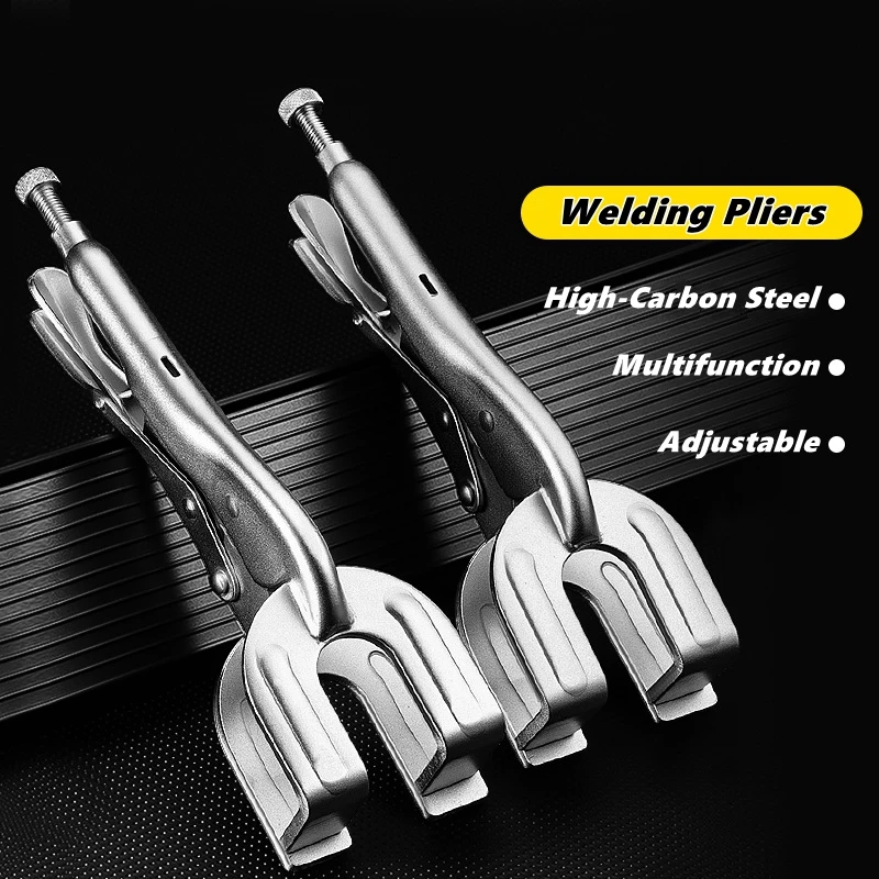 9 inch U-Shaped Welding Locking Pliers Adjustable,Multifunctional Metal Welding Clamp Plier, Quick-lock Release for Easy Removal