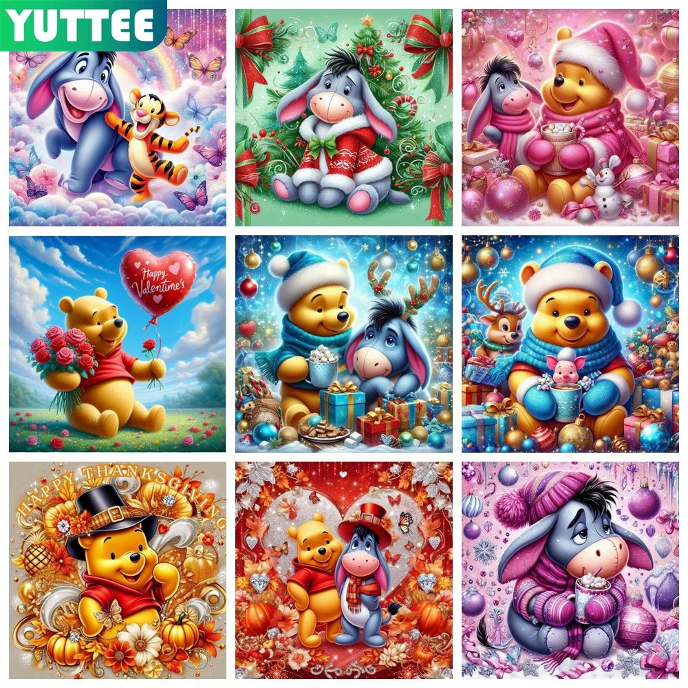 

Winnie the Pooh 5D DIY Diamond Painting Embroidery Disney Cartoon Cross Stitch Mosaic Rhinestone Home Decor Children Gift