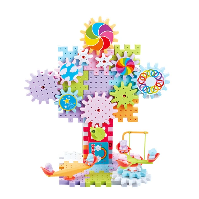 83Pcs/Set Electric Assembly Building Blocks Jigsaw Educational Toys for Children 3D Gears Model Building Kit Plastic Brick Gifts 3
