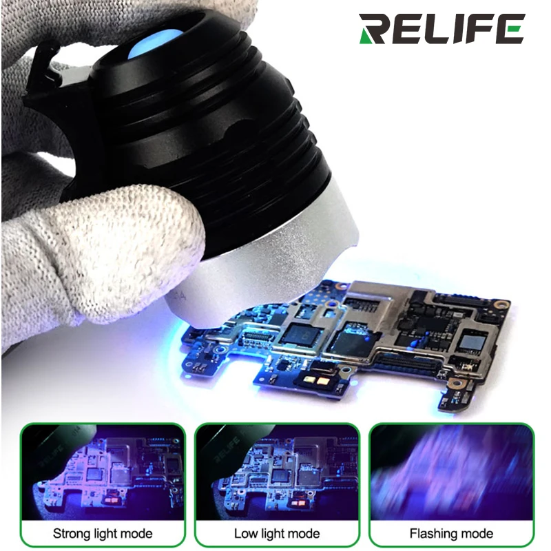 Torcia UV, 5V USB Luce Nera UV Colla polimerizzazione Lampada LED Resistente alla Luce Ultravioletta Lampada 3 luminosità per la Riparazione del Telefono Cellulare Green Oil Curing