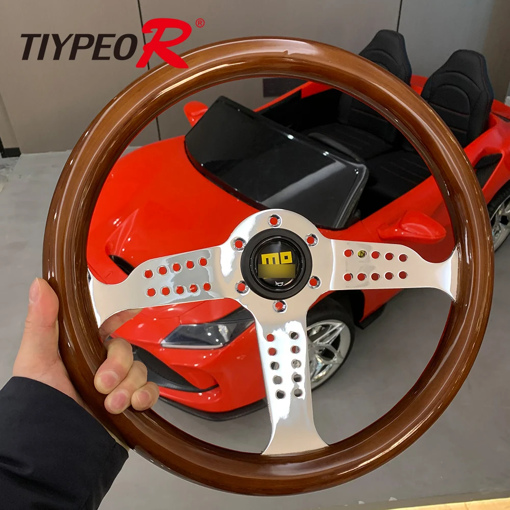 JDM 14 Inch 350mm Motor sports Wood Steering Wheel Heritage Super Grand Prix Mahogany Wood Steering Wheel Sport Steering Wheel
