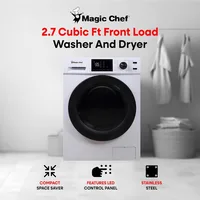 Magic Chef 2.7 Cubic Foot Front Load Portable Compact Electric Washing Washer And Dryer Machine Combo Appliance, White 2