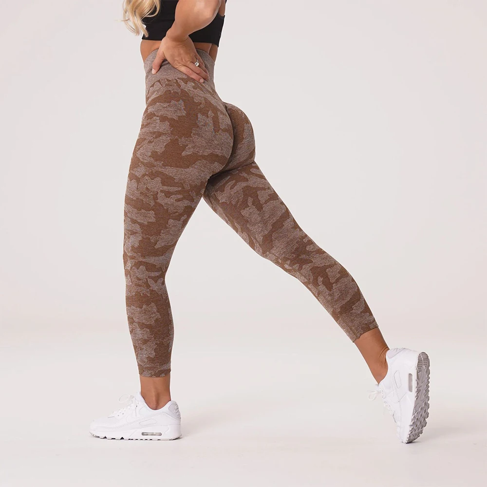 Women Seamless Leggings High Waist Workout Leggings Camouflage
